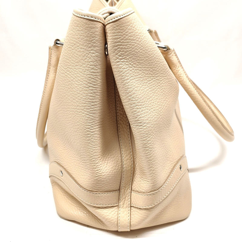 Burberry London Hand Bag Beige Leather