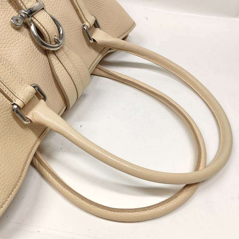 Burberry London Hand Bag Beige Leather