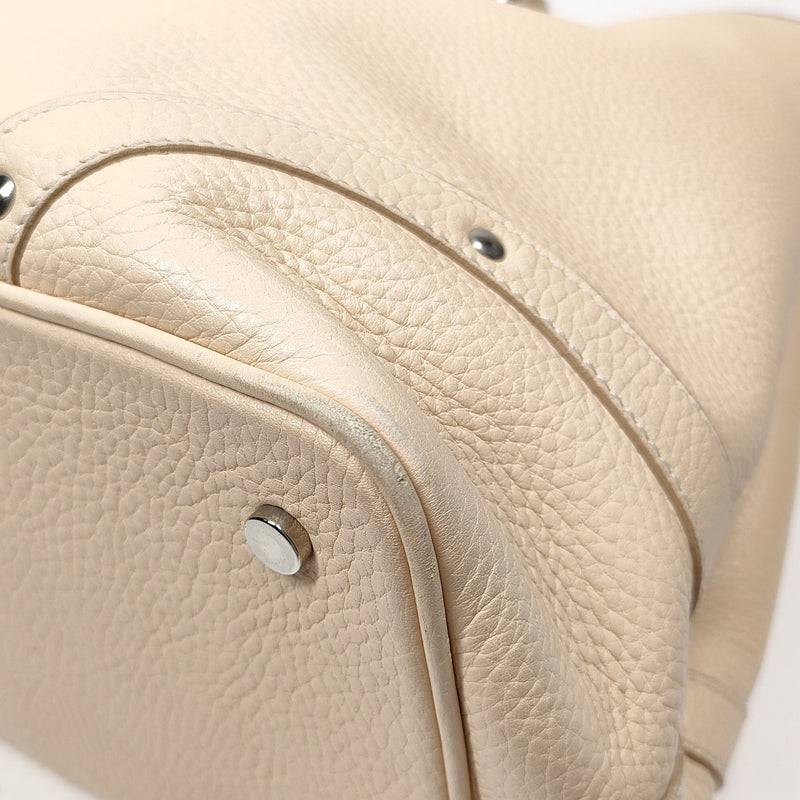 Burberry London Hand Bag Beige Leather