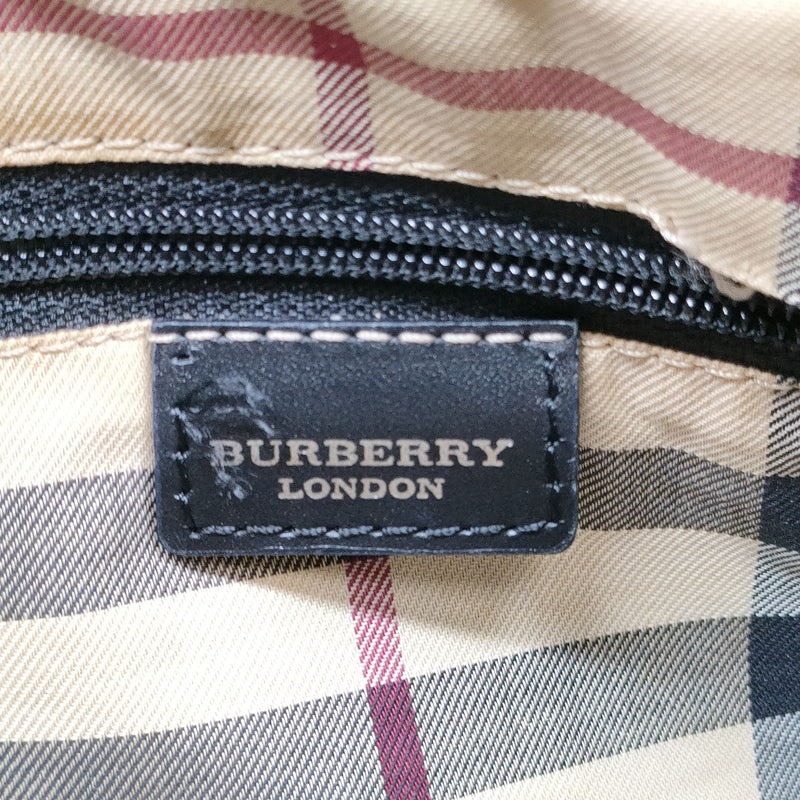 Burberry London Hand Bag Beige Leather