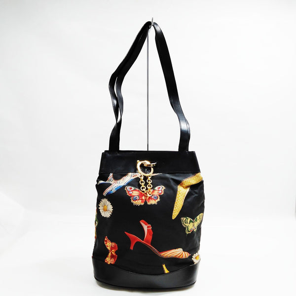 Ferragamo Shoulder Bag Black Nylon