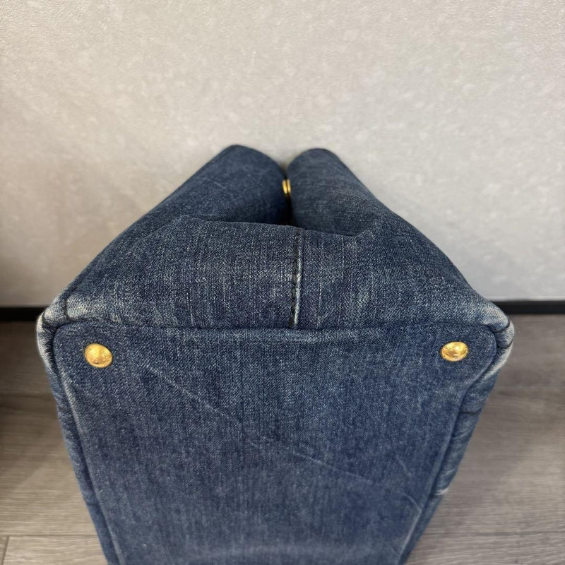 Prada Canapa Denim Tote Bag From Japan