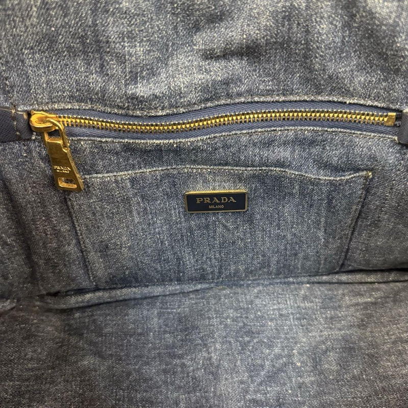 Prada Canapa Denim Tote Bag From Japan