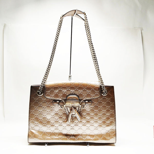 Gucci Shoulder Bag Pink Patent Leather