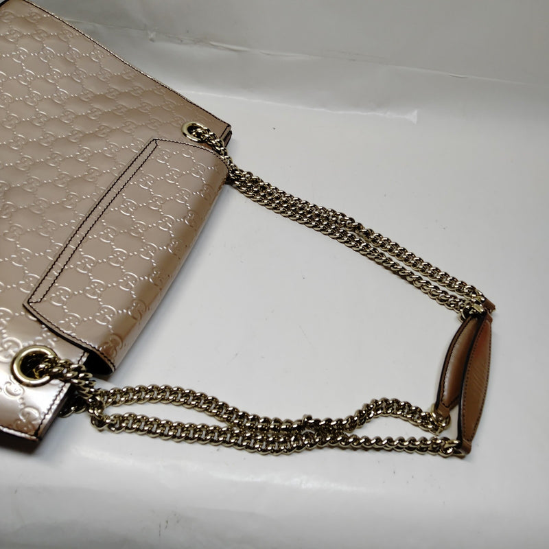 Gucci Shoulder Bag Pink Patent Leather
