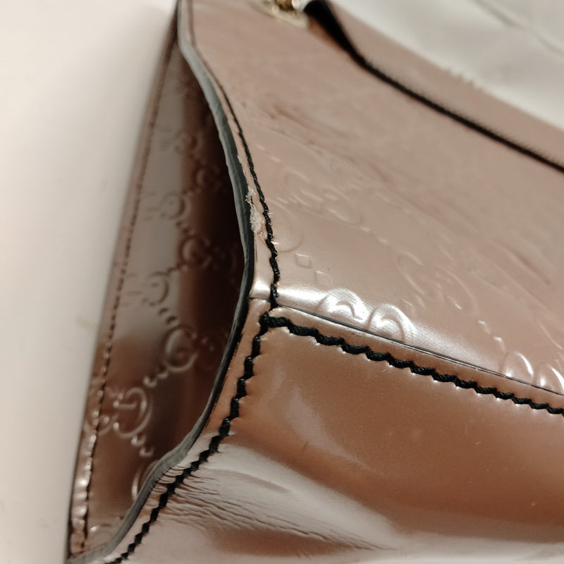Gucci Shoulder Bag Pink Patent Leather