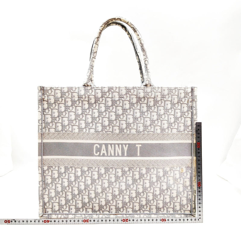 Christian Dior Hand Bag Gray Canvas