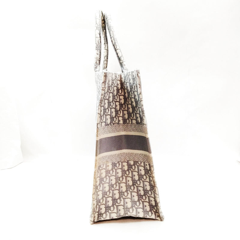Christian Dior Hand Bag Gray Canvas