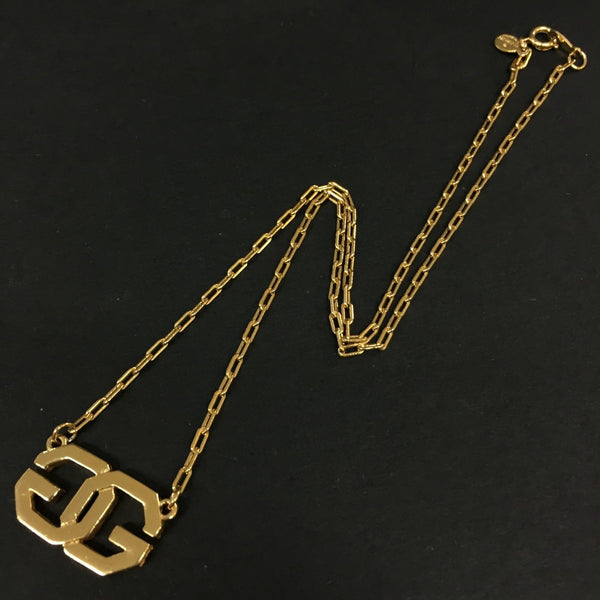 Givenchy Gg Logo Gold Tone Pendant