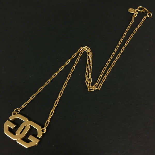 Givenchy Gg Logo Gold Tone Pendant