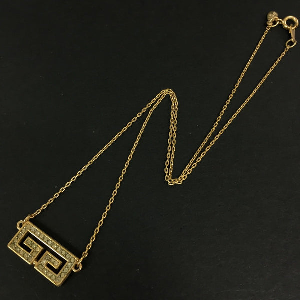 Givenchy G Logo Rhinestone Gold Tone
