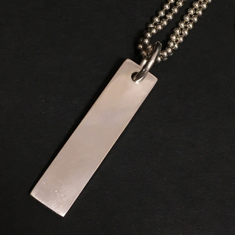 Gucci Logo Plate Silver Ball Chain