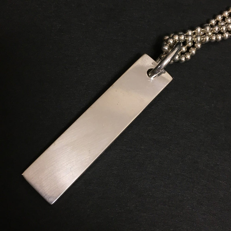 Gucci Logo Plate Silver Ball Chain