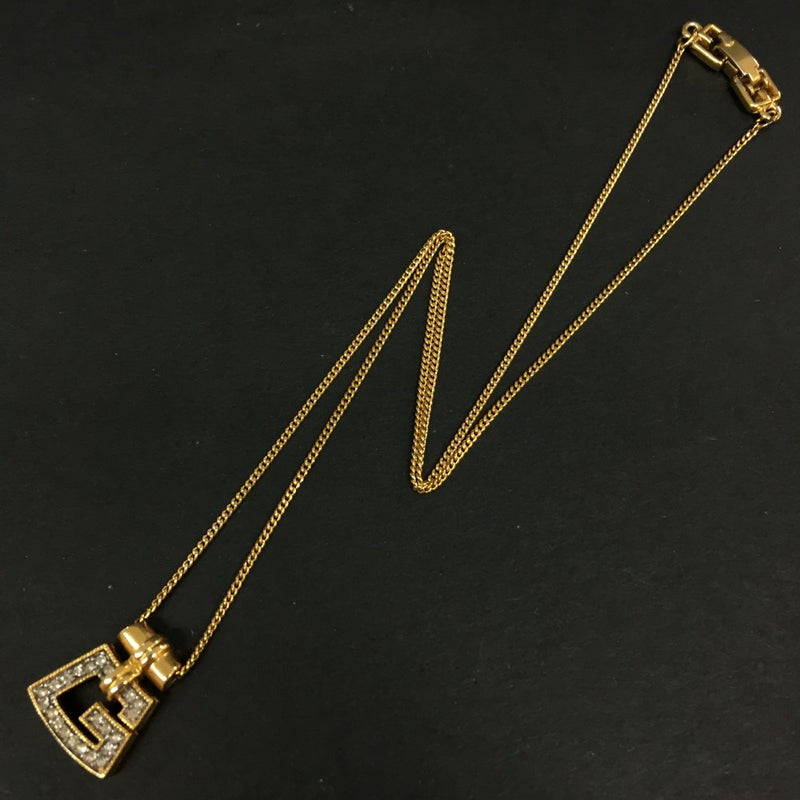 Givenchy G Logo Rhinestone Gold Tone