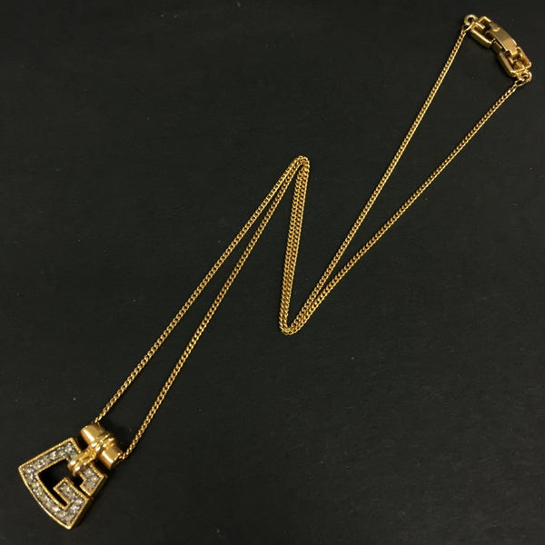 Givenchy G Logo Rhinestone Gold Tone