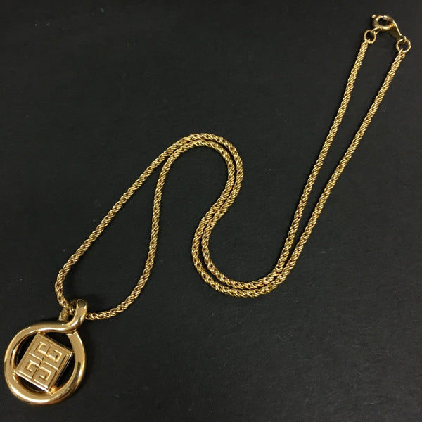 Givenchy 4G Logo Gold Tone Pendant