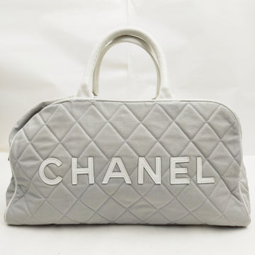 Chanel Hand Bag Gray Canvas