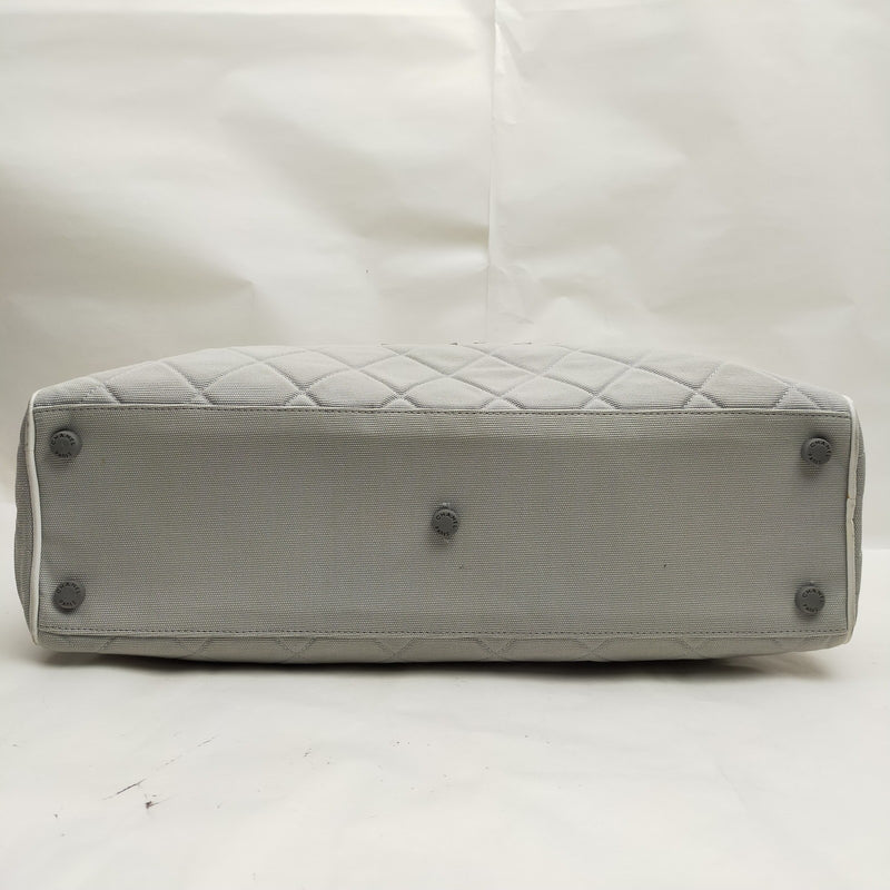 Chanel Hand Bag Gray Canvas