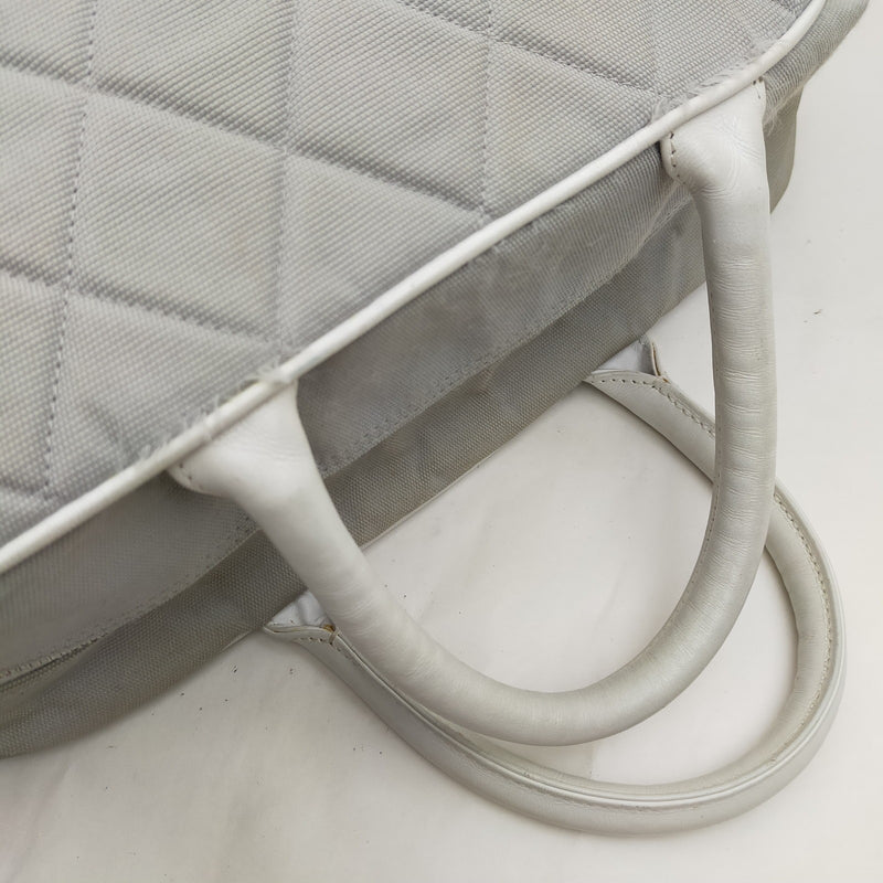 Chanel Hand Bag Gray Canvas