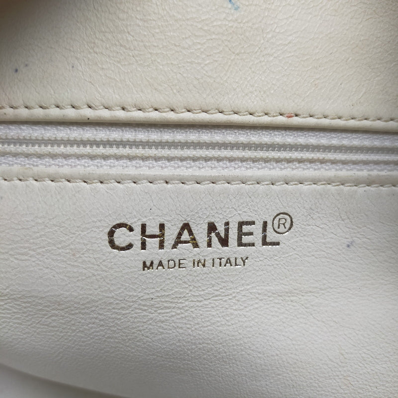 Chanel Hand Bag Gray Canvas