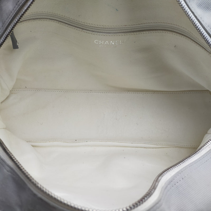 Chanel Hand Bag Gray Canvas