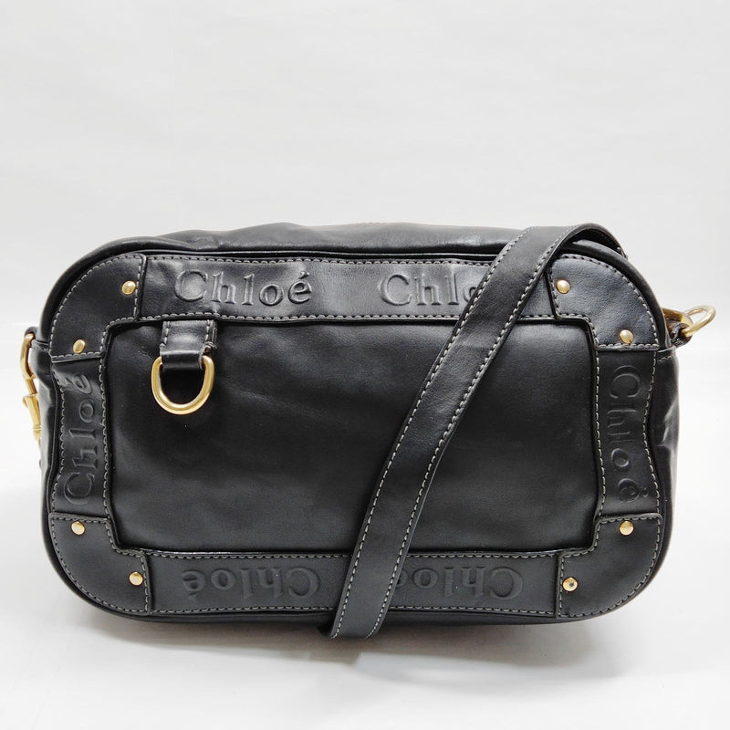 Chloe Shoulder Bag Black Leather