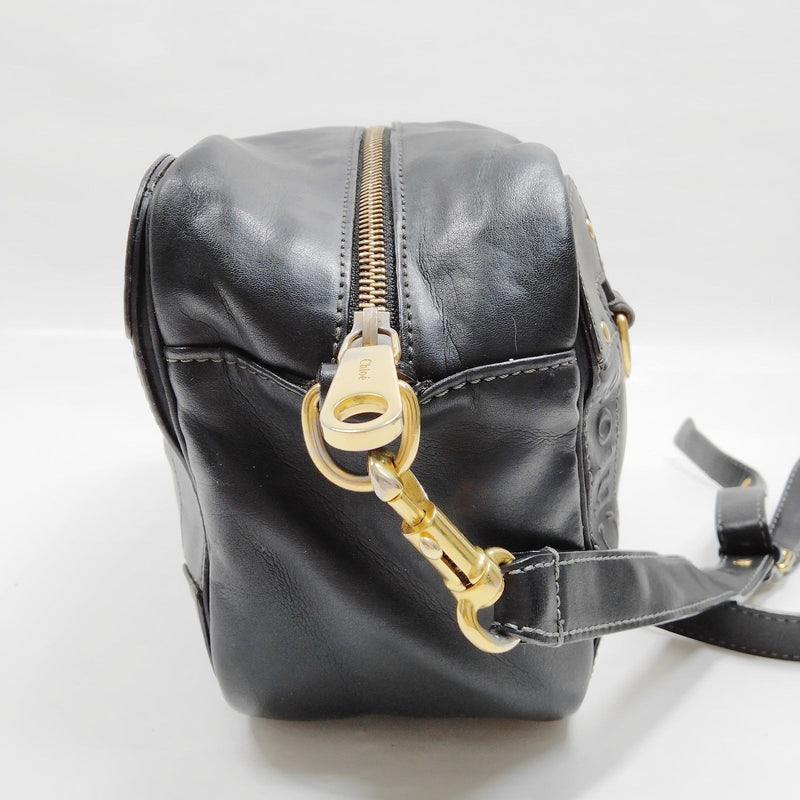 Chloe Shoulder Bag Black Leather