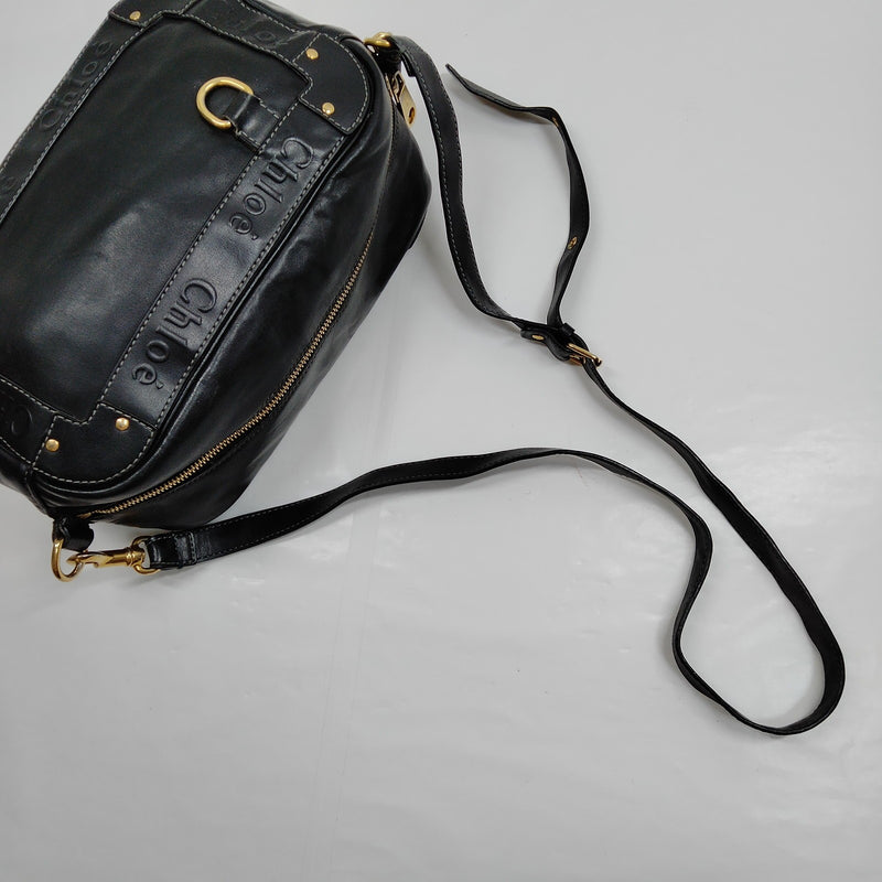 Chloe Shoulder Bag Black Leather