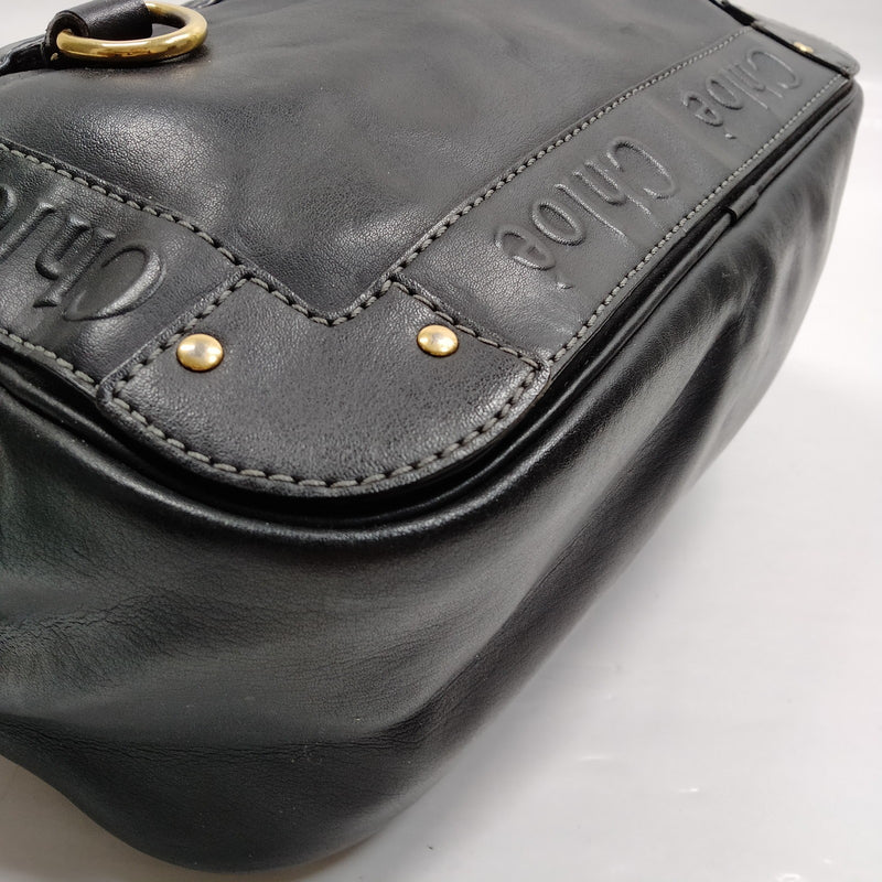 Chloe Shoulder Bag Black Leather