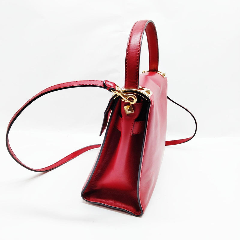 Valentino Garavani Hand Bag Red Leather