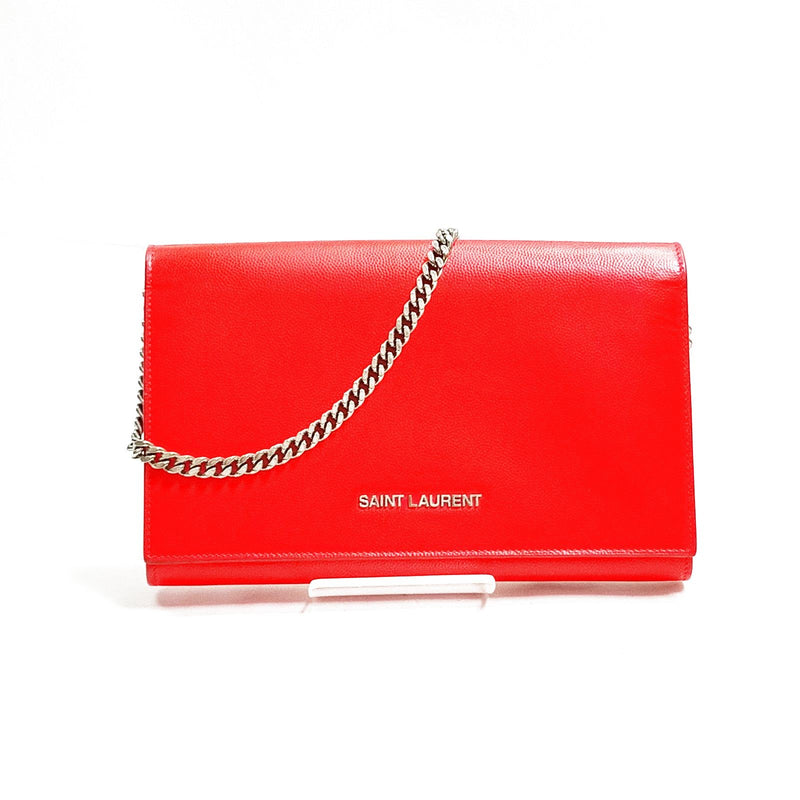 Saint Laurent Hand Bag Red Leather