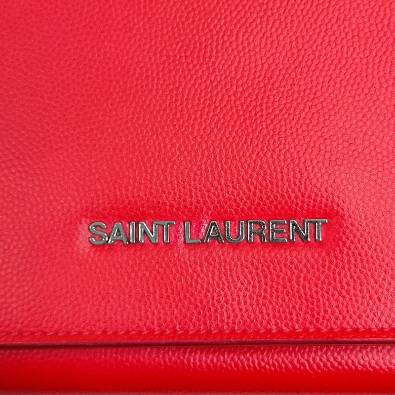 Saint Laurent Hand Bag Red Leather