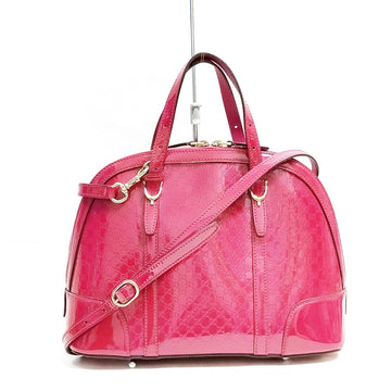 Gucci Hand Bag Pink Patent Leather