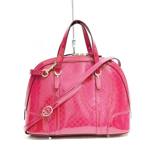 Gucci Hand Bag Pink Patent Leather