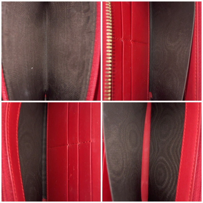 Gucci Gg Leather Round Zip Long