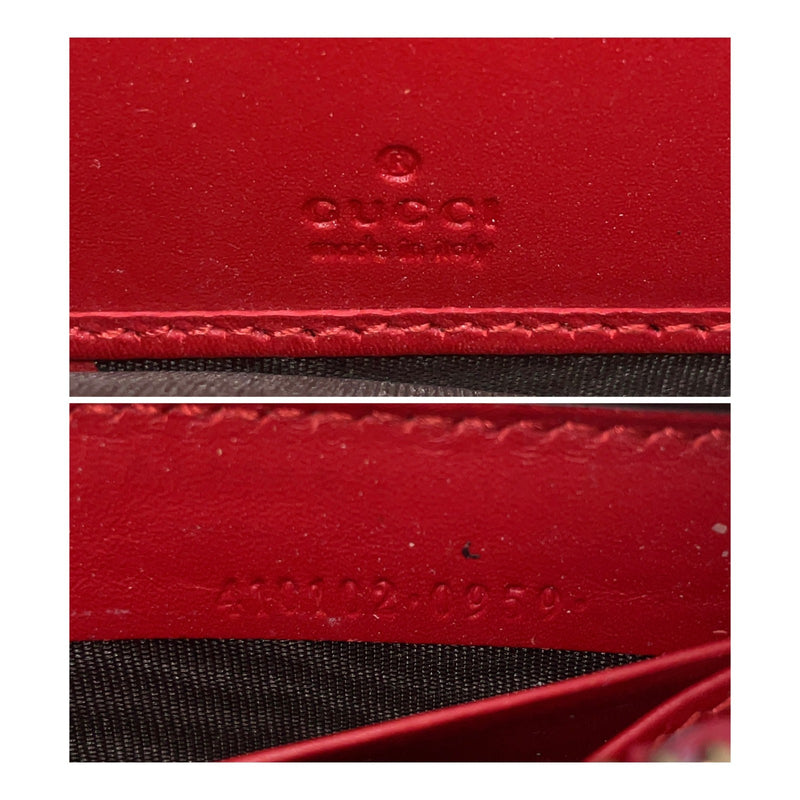Gucci Gg Leather Round Zip Long