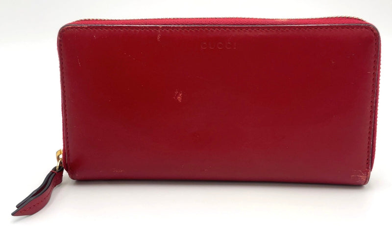 Gucci Gg Leather Round Zip Long