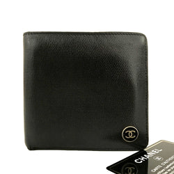 Chanel Coco Button Leather Bifold Wallet