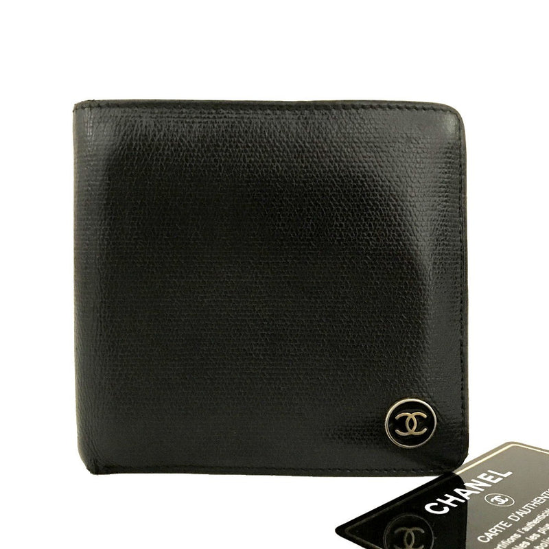 Chanel Coco Button Leather Bifold Wallet