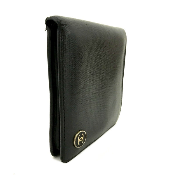 Chanel Coco Button Leather Bifold Wallet