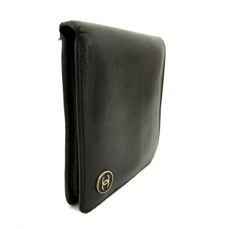 Chanel Coco Button Leather Bifold Wallet