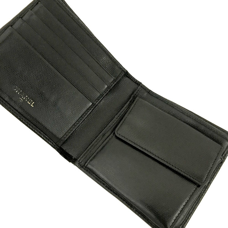 Chanel Coco Button Leather Bifold Wallet
