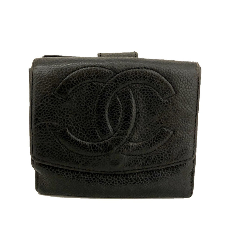 Chanel Cc Logo Grained Calfskin Bifold