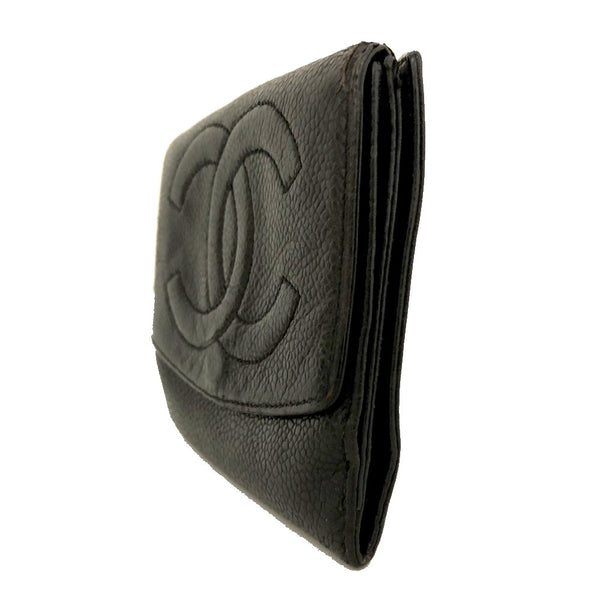 Chanel Cc Logo Grained Calfskin Bifold