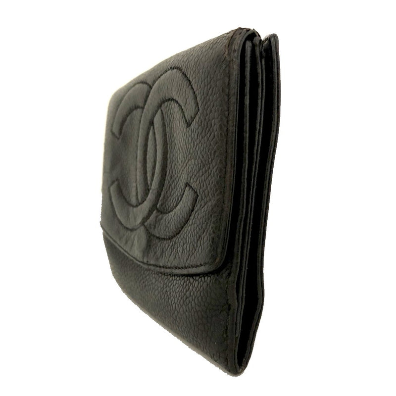 Chanel Cc Logo Grained Calfskin Bifold