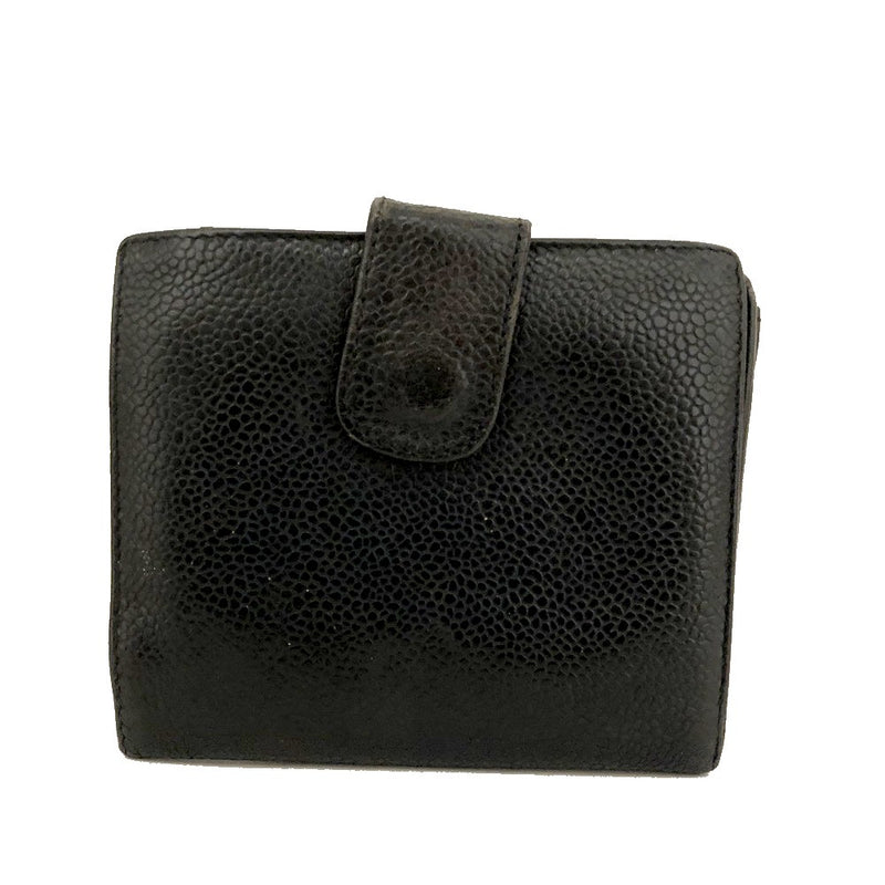 Chanel Cc Logo Grained Calfskin Bifold