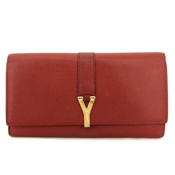 Saint Laurent Y Logo Leather Long Bifold