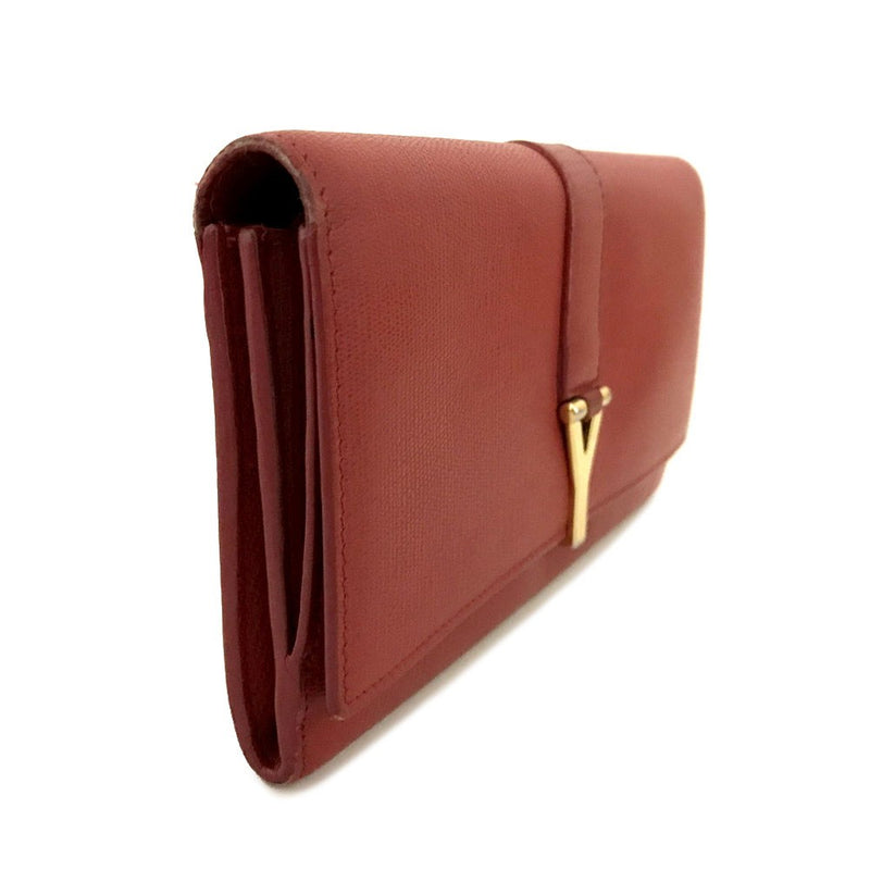 Saint Laurent Y Logo Leather Long Bifold