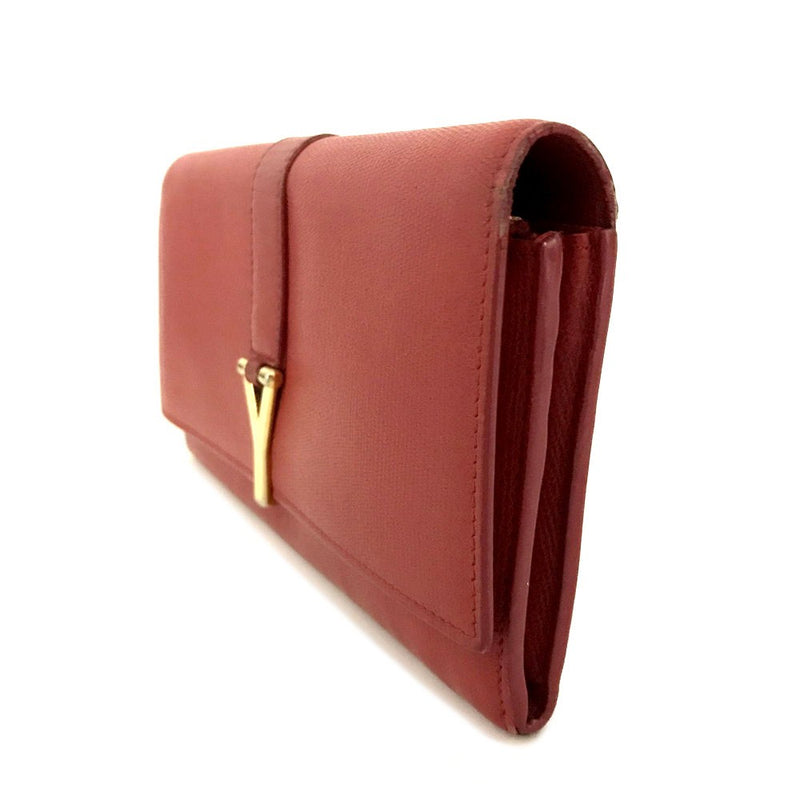 Saint Laurent Y Logo Leather Long Bifold