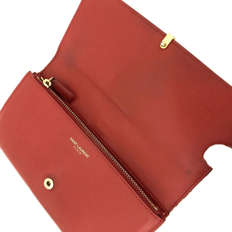 Saint Laurent Y Logo Leather Long Bifold